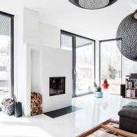 Einfamilienhaus Gräfelfing Wohnzimmer Kamin